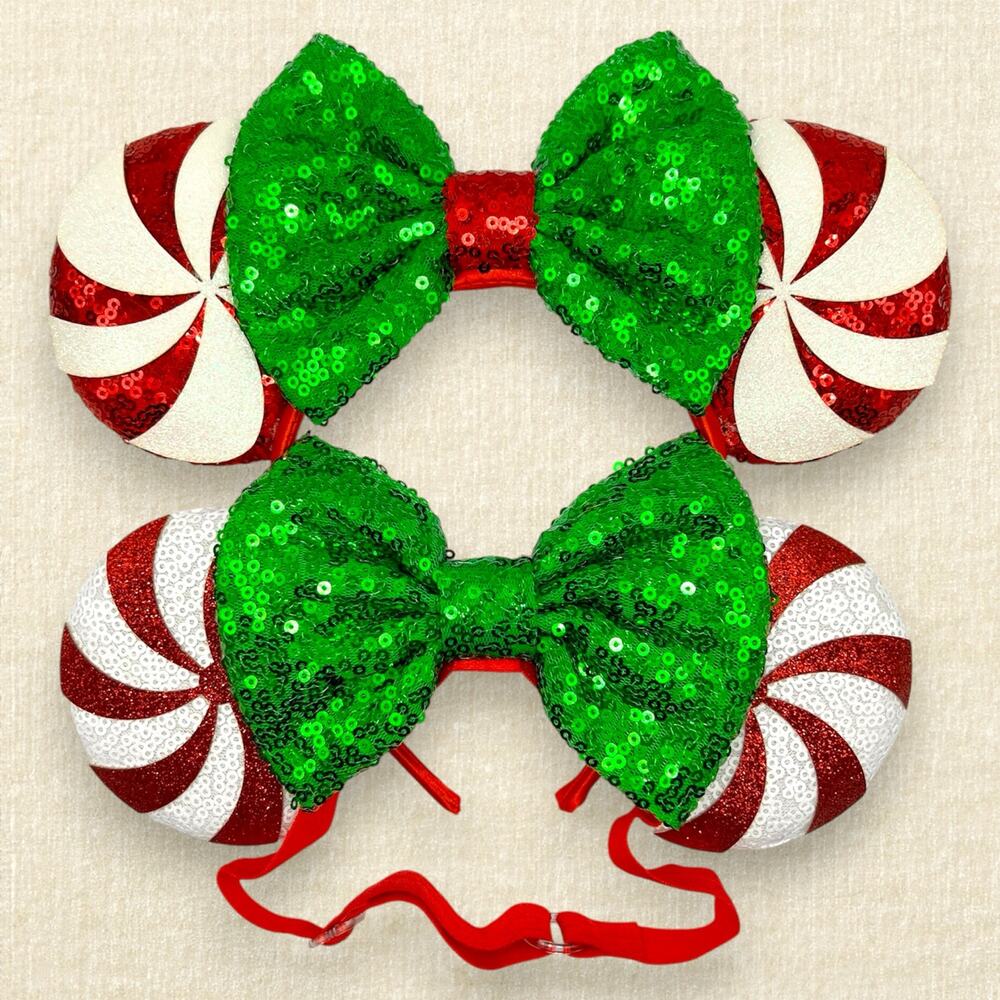 Candy Cane Mommy & Me Minnie Ears | Disney-Inspired Matching Christmas Ears